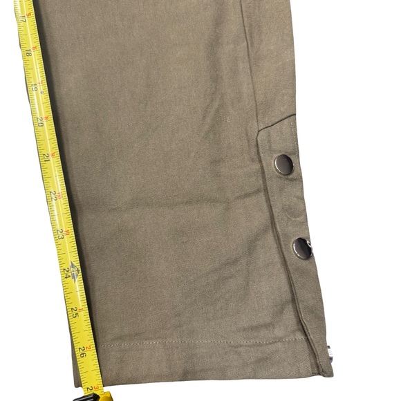 MNML Men’s Olive Green Cargo Pants XS Yellow Drawstrings Adjustable Streetwear - Picture 5 of 7